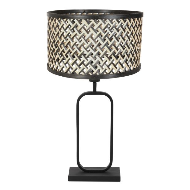 Tafellamp Stang 4804ZW met bamboe kap voor modern sfeerlicht