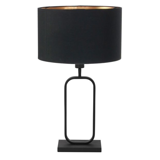 Tafellamp Stang 4807ZW met zwarte linnen kap voor sfeerlicht