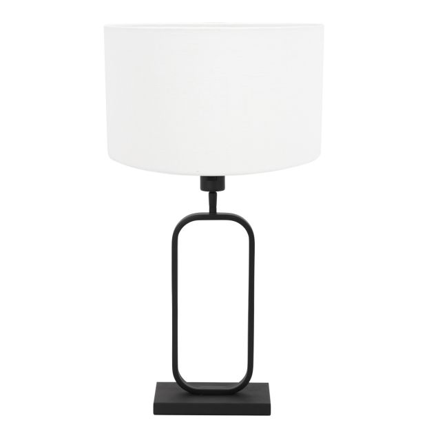 Tafellamp Stang 4809ZW met witte linnen kap voor sfeerlicht