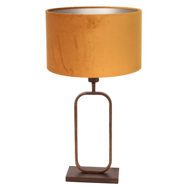 Tafellamp Stang 4815BR met gouden velours kap voor sfeerlicht