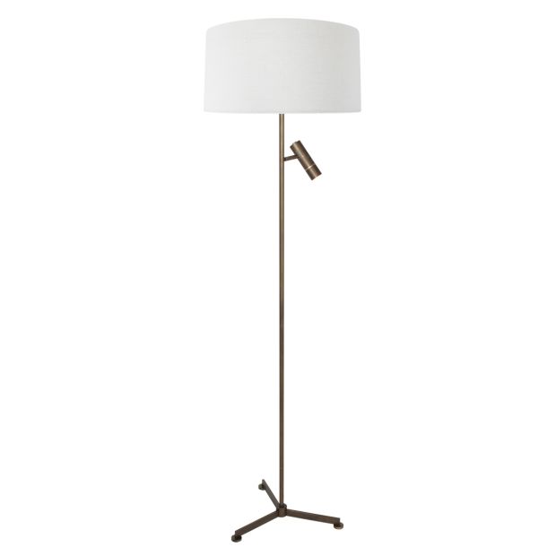 Vloerlamp Stang 4843BR met leeslicht en witte kap