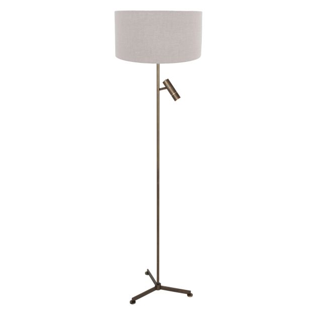 Vloerlamp Stang 4844BR met leeslicht en grijze kap