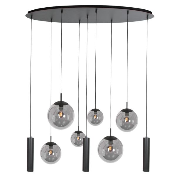 Schwarze Pendelleuchte Bollique 4846ZW, 9-flammiges Design für Esstisch