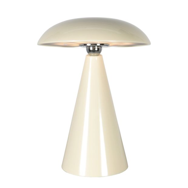 Tafellamp Mush 4856CR - sfeervolle accu lamp in glanzend crème