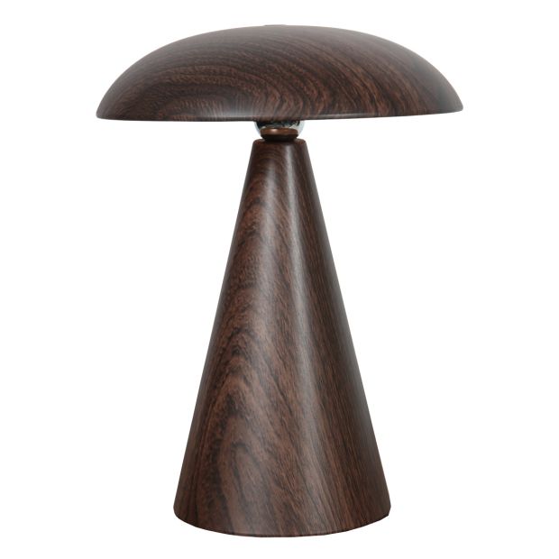 Table lamp Mush 4856NO dark walnut and rechargeable with magnetic shade