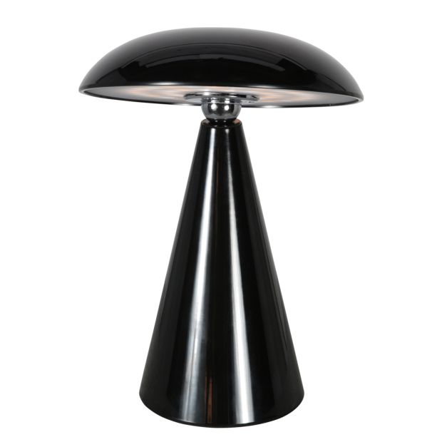 Tafellamp Mush 4856ZW - glanzende zwarte oplaadbare sfeerlamp