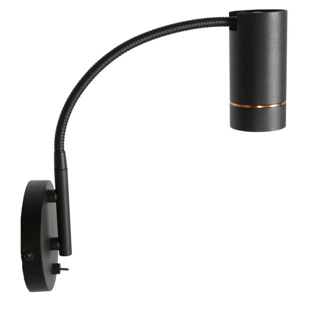 Zwarte wandlamp Downlume 4857ZW, flexibel GU10 spot design