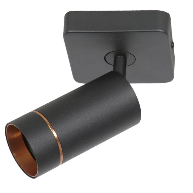Zwarte spot Downlume 4860ZW, GU10 met gouden details