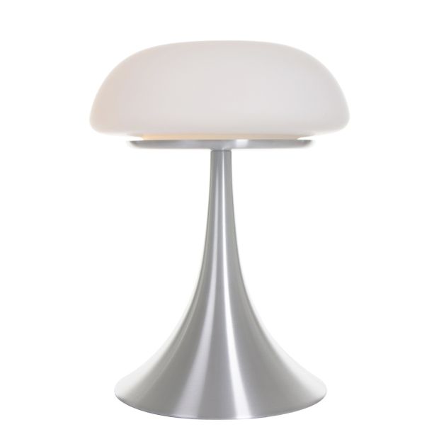 Tafellamp Ancilla 5557ST stijlvolle stalen lamp met wit glas