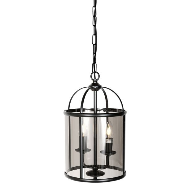 Hanglamp Pimpernel 5971ZW zwart met rookglas Ø23 cm