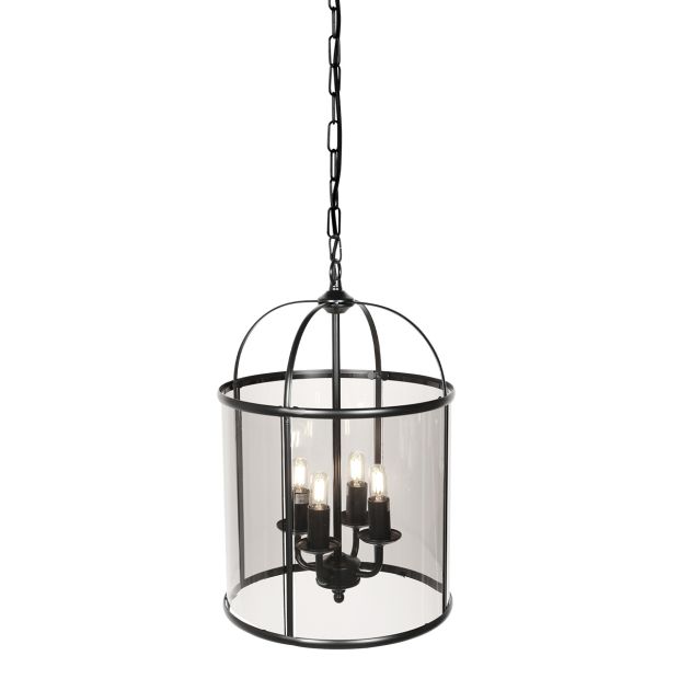 Hanglamp Pimpernel 5972ZW zwart met rookglas Ø25 cm