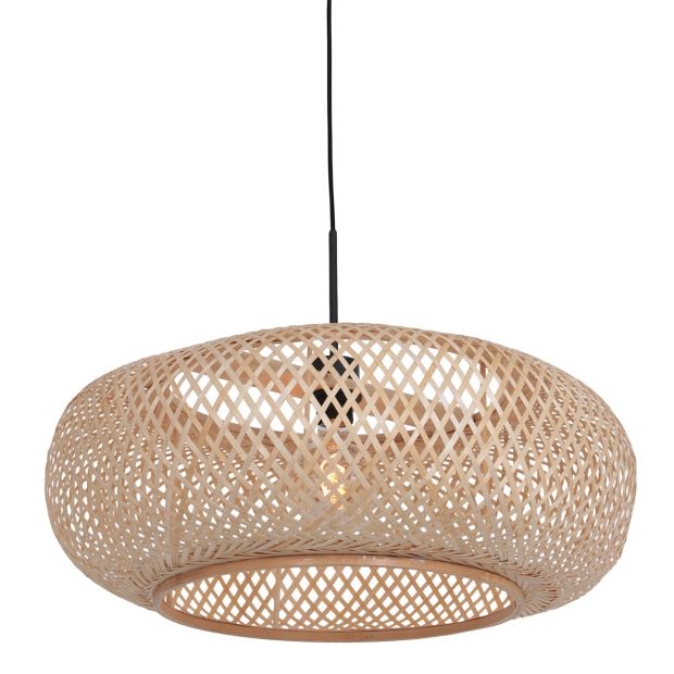 Hanglamp Maze 7505ZW – Beige bamboe lamp met rustige uitstraling