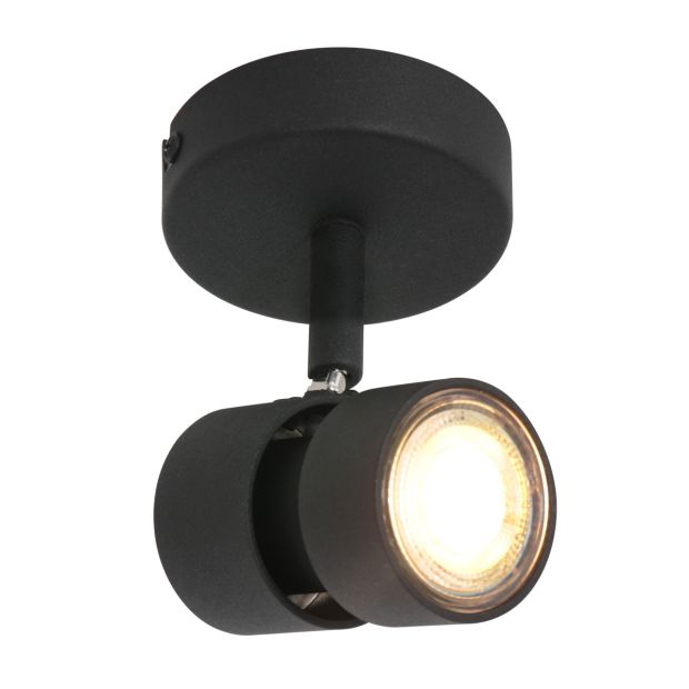 Spot Natasja 7901ZW zwarte 1-lichts spot met dimbaar GU10 licht