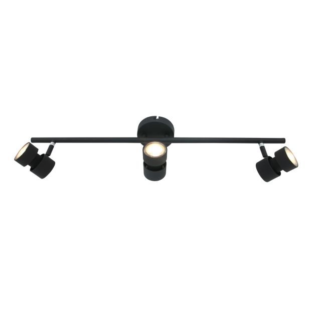 Spot Natasja 7903ZW zwarte 3-lichts spot met dimbaar GU10 licht