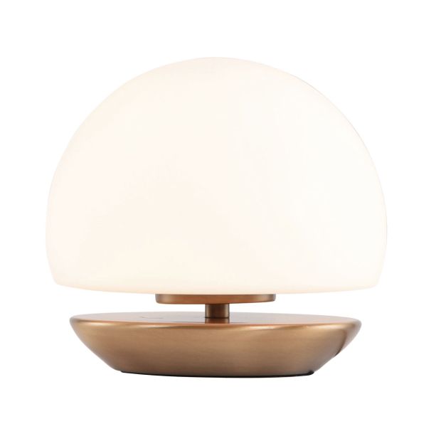 Tafellamp Ancilla 7932BR brons met wit glas en 3 stappen dimbaar