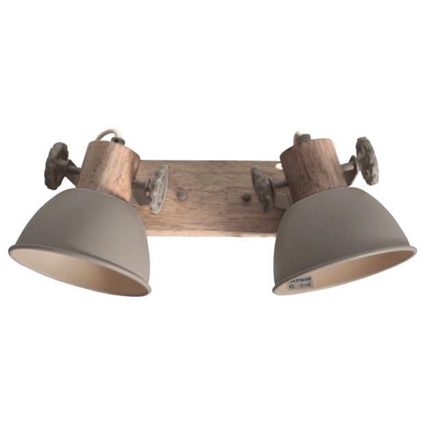 Gearwood 7969TA – Lampe de plafond taupe avec détails en bois
