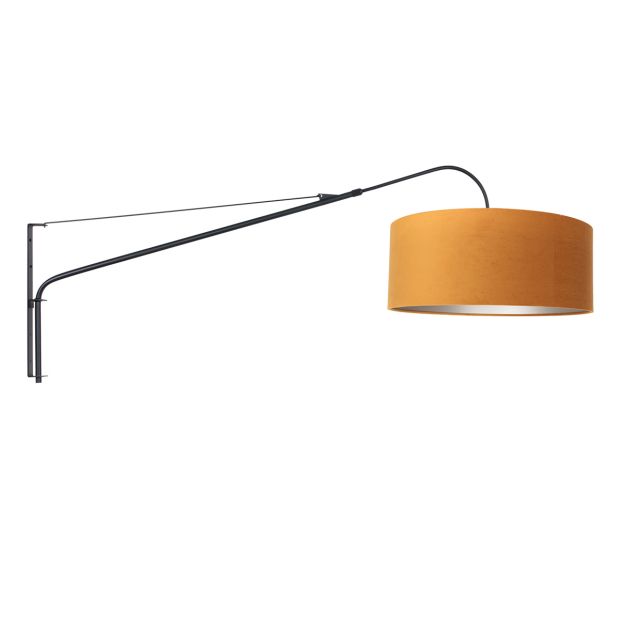 Wandlamp Elegant Classy 8135ZW zwart met goud velours kap Ø50 cm