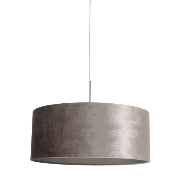 Hanglamp Sparkled Light 8149ST staal met luxe grijs velours kap