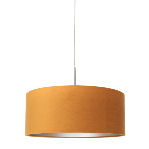 Hanglamp Sparkled Light 8150ST staal met charmante goud velours kap