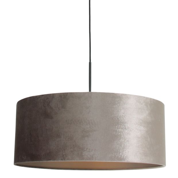 Hanglamp Sparkled Light 8157ZW zwart met grijs luxe velours kap