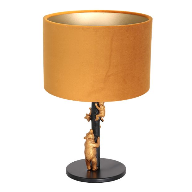 Tafellamp Animaux 8235ZW - warme luxe goudkleurige velours kap