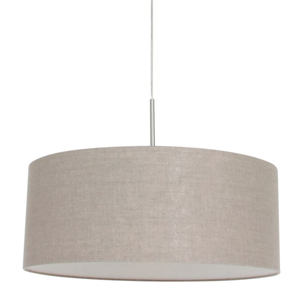 Hanglamp Sparkled Light 9890ST staal met grijs grof linnen kap