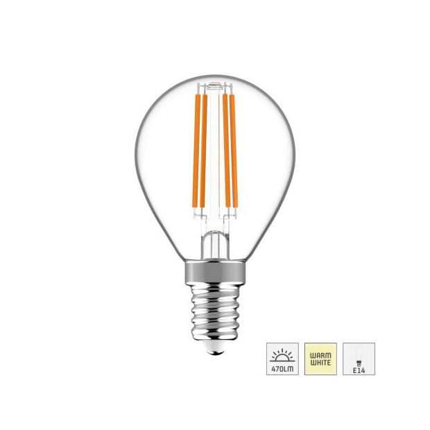 Led lichtbron I15405S met E14 fitting filament 4,5W, 2700K, niet dimbaar 470L G45 vorm