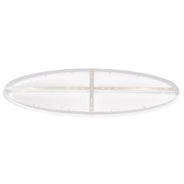 Ovale plafondplaat Mountline I15535S RAL9003 wit 120 x 40 x 3 cm met ophangbeugel