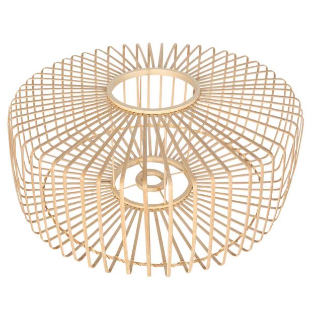 Naturel bamboe/houten lampenkap Breeza-Beache K2002BS ⌀60cm met E27 support.
