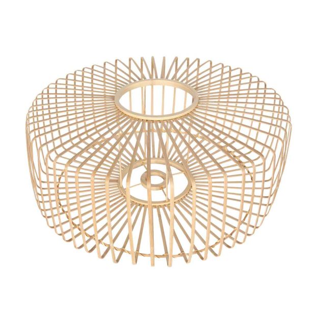 Naturel bamboe/houten lampenkap Breeza-Beache K2003BS ⌀50cm met E27 support