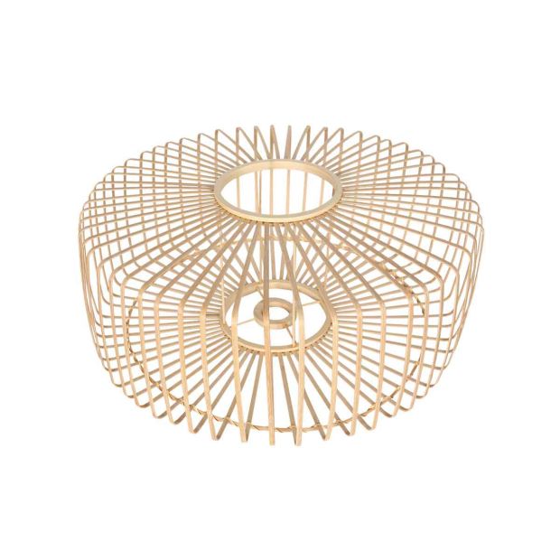 Naturel bamboe/houten lampenkap Breeza-Beache K2004BS ⌀40cm met E27 support.