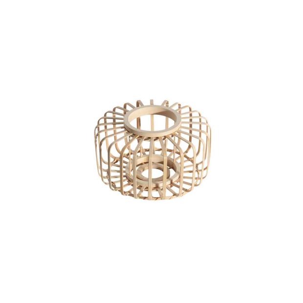 Naturel bamboe/houten lampenkap Breeza-Beache K2006BS ⌀20cm met E27 support