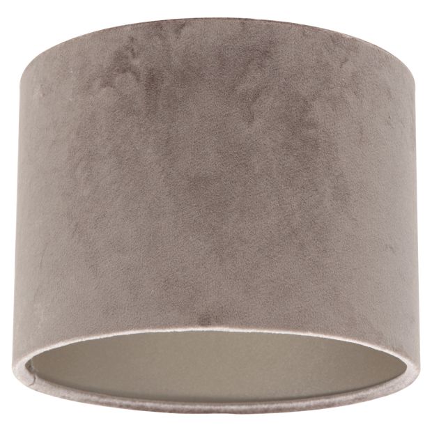 Grijs/Taupe Velours Lampenkap K3084GS ⌀20cm met E27 support.