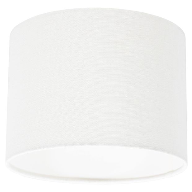 Wit grof Linnen Lampenkap K3084QS Ø 20cm met E27 support
