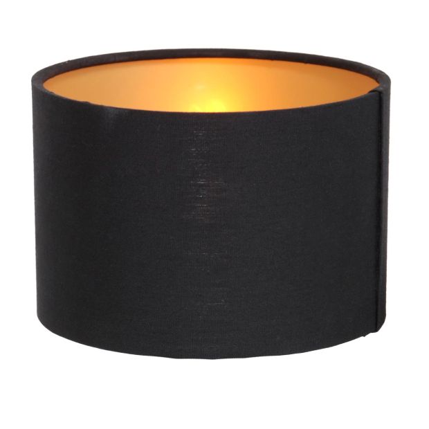 Zwart linnen lampenkap K3333SS ⌀13cm met E14 support.