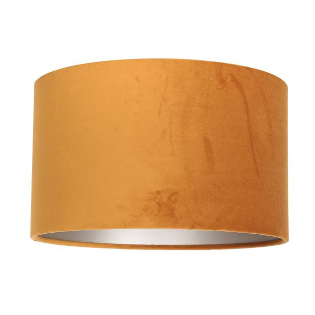 Goud/geel velours lampenkap K7396KS ⌀30cm met E27 support.
