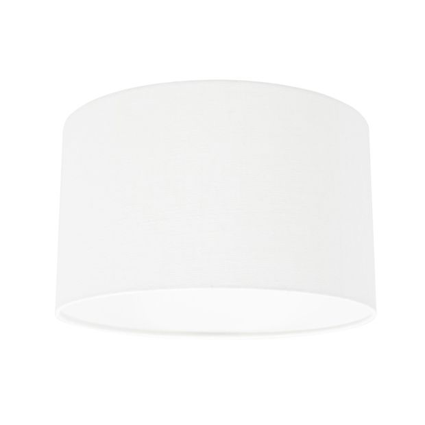 Wit grof Linnen Lampenkap K7396QS Ø 30cm met E27 support