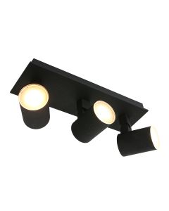 Ceiling spotlight Points Noirs 3061ZW Black 3-light surface-mounted spotlight