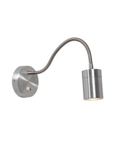Staal kleurige wandlamp met flexibele arm 3390ST Upround inclusief lichtbron