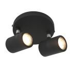 Black 2-light spot Upround 2487ZW including light sources