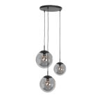 Hanglamp Bollique New 3123ZW Zwart 3lichts E27 fitting