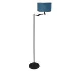 Stehleuchte Bella 3891ZW mit blauem samtigem Lampenschirm