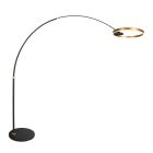 Zwarte vloerlamp / booglamp Ringlux met goudkleurige details 4130GO 4000 Lumen