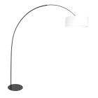 Schwarze Stehlampe Curve 4260ZW mit weißem feinem Leinen Lampenschirm – Einzigartiges Design und funktionale NutzungS