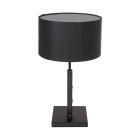 Black table lamp Stang 7197ZW with rotary switch and black linen shade