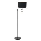 Black floor lamp Stang 7201ZW with reading lamp and black linen shade