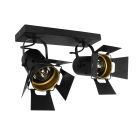 Black 2 light ceiling spotlight Carree 7997ZW with E27 fitting