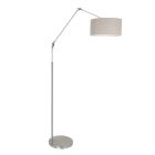 Steel-colored floor lamp Prestige Chic 8101ST with gray linen shade