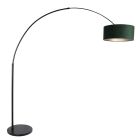 Black floor lamp / arc lamp Sparkled Light 8127ZW with green velvet shade