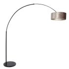 Floor lamp Sparkled Light 8128ZW Black with silver velvet shade